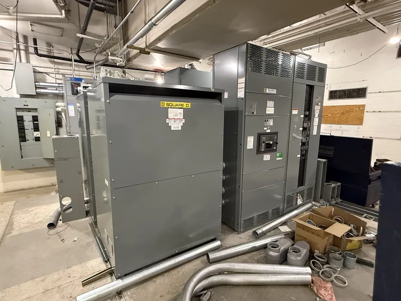 Switchgear installed in an industrial plant room