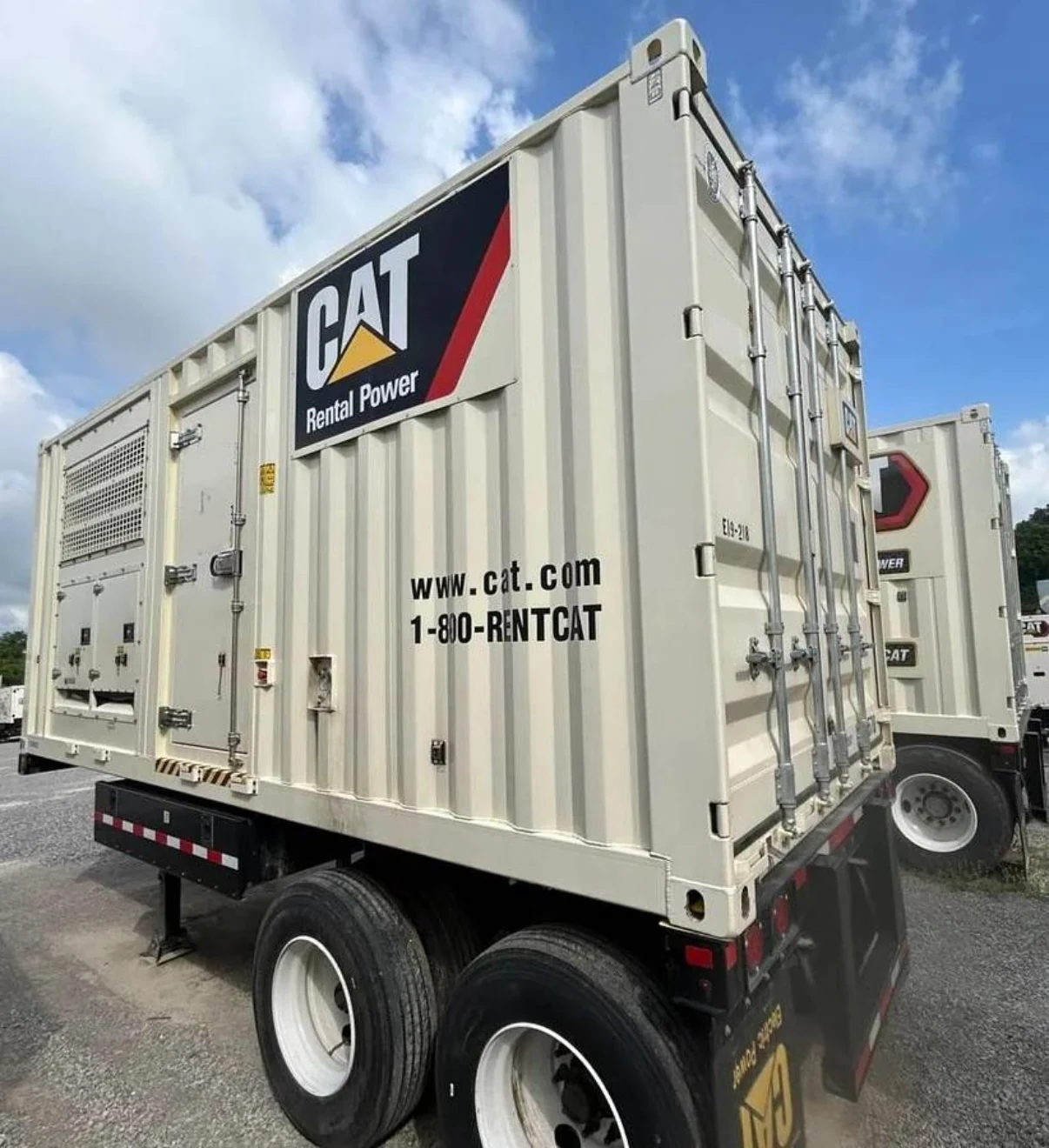 CAT Rental Power generator unit mounted on a trailer.
